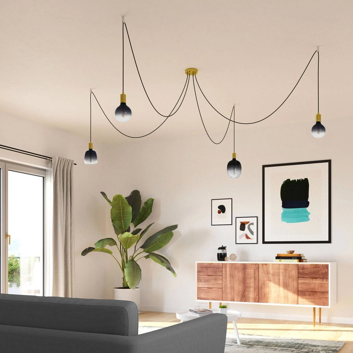 Pastell Dark Shadow-Serie LED-Glühbirne Globo G125 Spirale-Filament 4.5W 105Lm E27 1800K Dimmbar