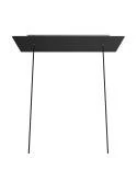 Rechteckiges XXL 2-Loch und 6 Seitenlöchern Lampenbaldachin Kit, Rose-One-Abdeckung, Abmessungen 675 x 225 mm