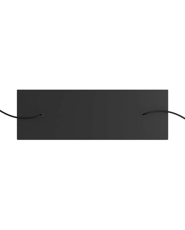 Rechteckiges XXL 2-Loch und 6 Seitenlöchern Lampenbaldachin Kit, Rose-One-Abdeckung, Abmessungen 675 x 225 mm