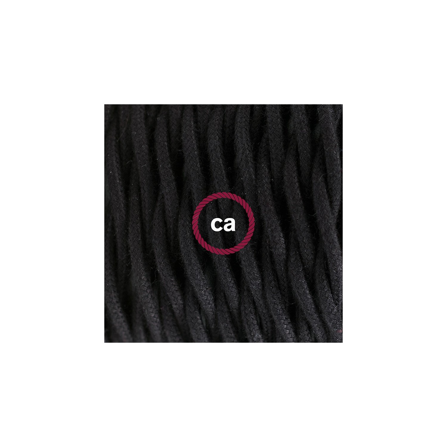 Zuleitung für Tischleuchten TC04 Schwarz Baumwolle 1,80 m. Wählen Sie aus drei Farben bei Schalter und Stecke.