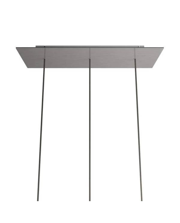 Rechteckiges XXL 3-Loch und 6 Seitenlöchern Lampenbaldachin Kit, Rose-One-Abdeckung, Abmessungen 675 x 225 mm