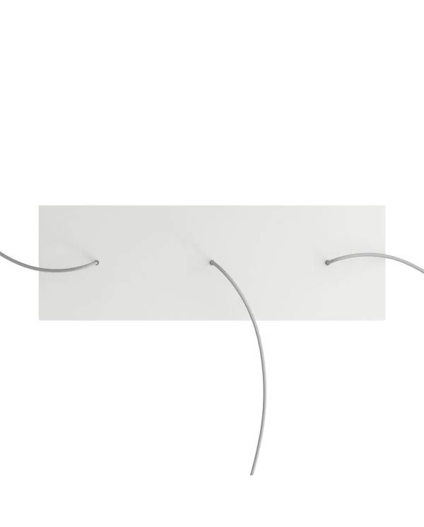 Rechteckiges XXL 3-Loch und 6 Seitenlöchern Lampenbaldachin Kit, Rose-One-Abdeckung, Abmessungen 675 x 225 mm