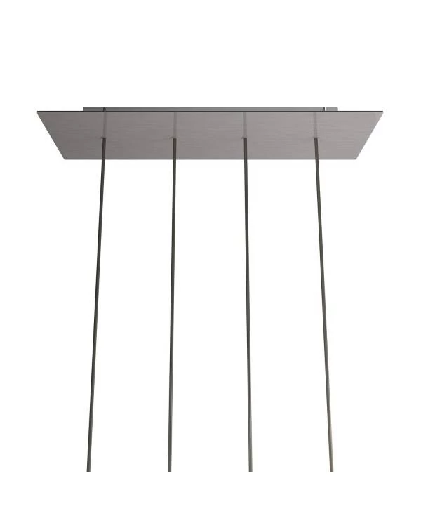 Rechteckiges XXL 4-Loch und 6 Seitenlöchern Lampenbaldachin Kit, Rose-One-Abdeckung, Abmessungen 675 x 225 mm
