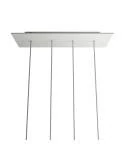 Rechteckiges XXL 4-Loch und 6 Seitenlöchern Lampenbaldachin Kit, Rose-One-Abdeckung, Abmessungen 675 x 225 mm