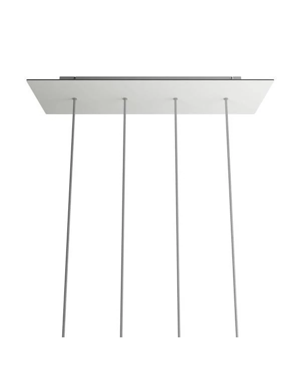 Rechteckiges XXL 4-Loch und 6 Seitenlöchern Lampenbaldachin Kit, Rose-One-Abdeckung, Abmessungen 675 x 225 mm