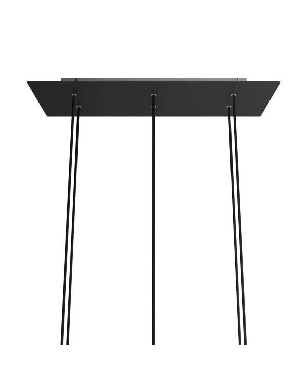 Rechteckiges XXL 6-Loch und 6 Seitenlöchern Lampenbaldachin Kit, Rose-One-Abdeckung, Abmessungen 675 x 225 mm