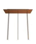 Rechteckiges XXL 6-Loch und 6 Seitenlöchern Lampenbaldachin Kit, Rose-One-Abdeckung, Abmessungen 675 x 225 mm