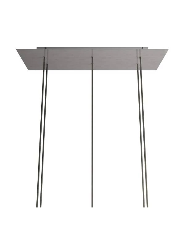 Rechteckiges XXL 6-Loch und 6 Seitenlöchern Lampenbaldachin Kit, Rose-One-Abdeckung, Abmessungen 675 x 225 mm