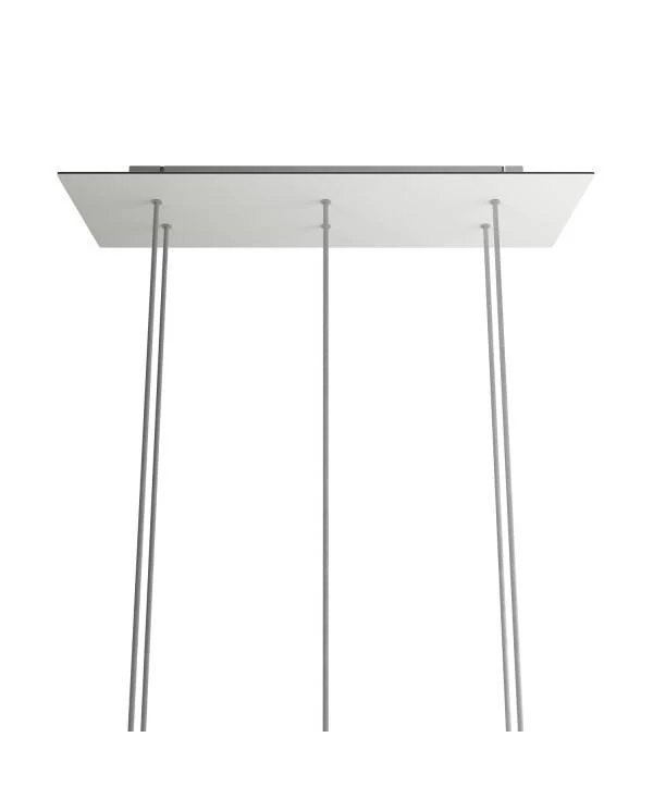 Rechteckiges XXL 6-Loch und 6 Seitenlöchern Lampenbaldachin Kit, Rose-One-Abdeckung, Abmessungen 675 x 225 mm