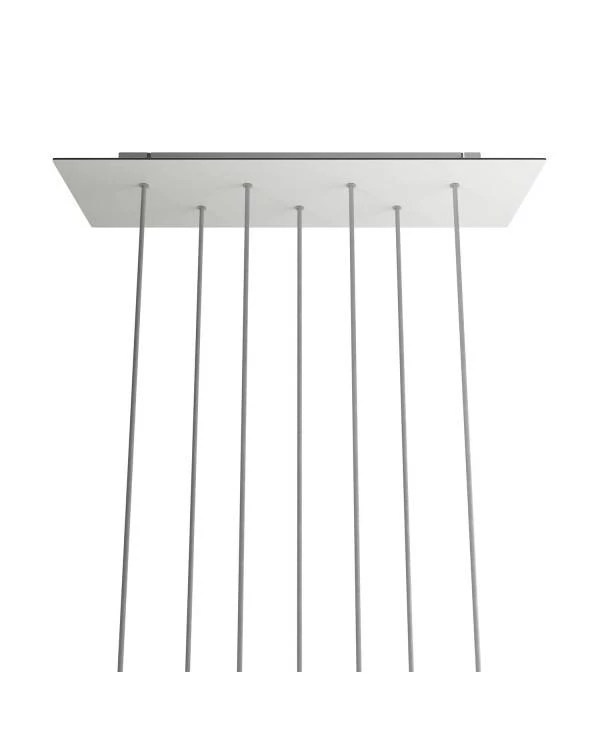 Rechteckiges XXL 7-Loch und 6 Seitenlöchern Lampenbaldachin Kit, Rose-One-Abdeckung, Abmessungen 675 x 225 mm