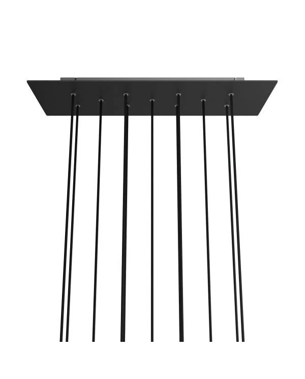 Rechteckiges XXL 11-Loch und 6 Seitenlöchern Lampenbaldachin Kit, Rose-One-Abdeckung, Abmessungen 675 x 225 mm