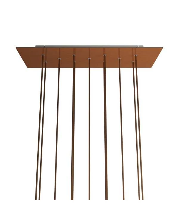 Rechteckiges XXL 11-Loch und 6 Seitenlöchern Lampenbaldachin Kit, Rose-One-Abdeckung, Abmessungen 675 x 225 mm