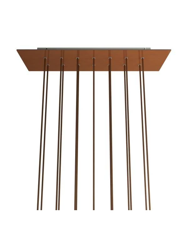 Rechteckiges XXL 14-Loch und 6 Seitenlöchern Lampenbaldachin Kit, Rose-One-Abdeckung, Abmessungen 675 x 225 mm