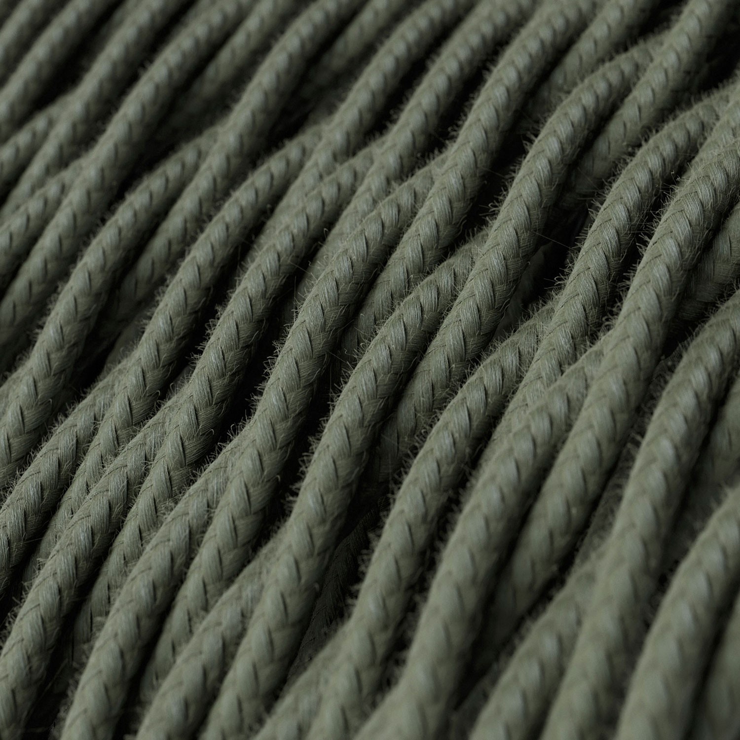 Textilkabel, salbeigrün, aus Baumwolle - Das Original von Creative-Cables - TC63 geflochten 2x0.75mm / 3x0.75mm