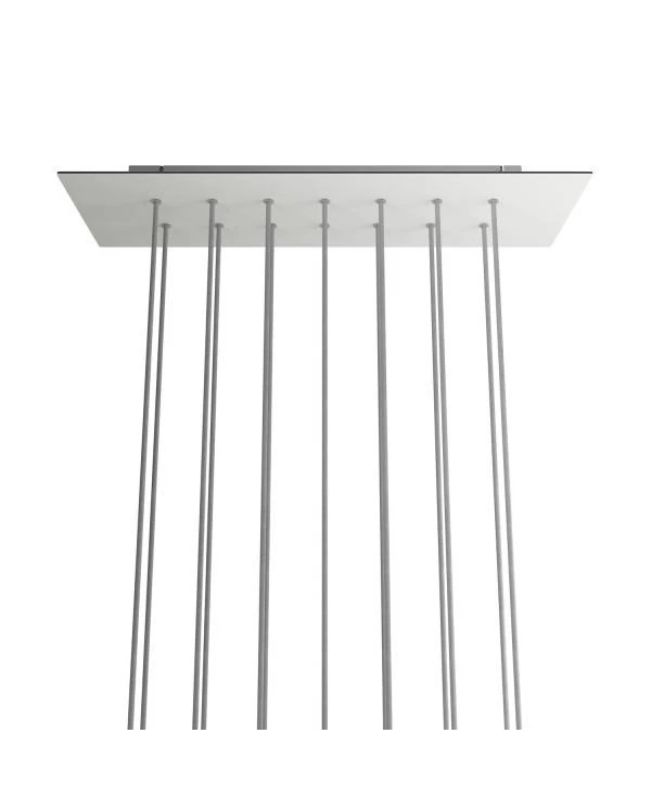 Rechteckiges XXL 14-Loch und 6 Seitenlöchern Lampenbaldachin Kit, Rose-One-Abdeckung, Abmessungen 675 x 225 mm