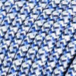 Textilkabel, türkis-bunt gemustert glänzend, Pixel - Das Original von Creative-Cables - RX03 rund 2x0.75mm / 3x0.75mm