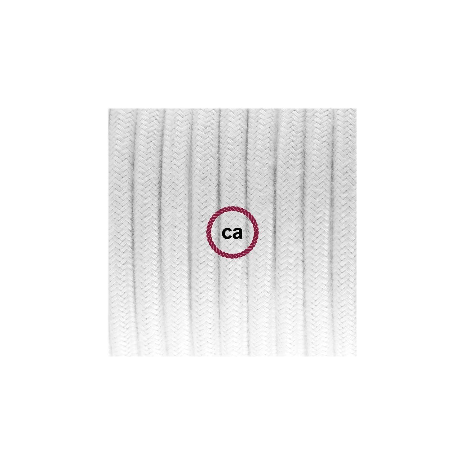 Zuleitung für Tischleuchten RC01 Weiß Baumwolle 1,80 m. Wählen Sie aus drei Farben bei Schalter und Stecke.