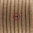Zuleitung für Tischleuchten RC13 Braun Baumwolle 1,80 m. Wählen Sie aus drei Farben bei Schalter und Stecke.
