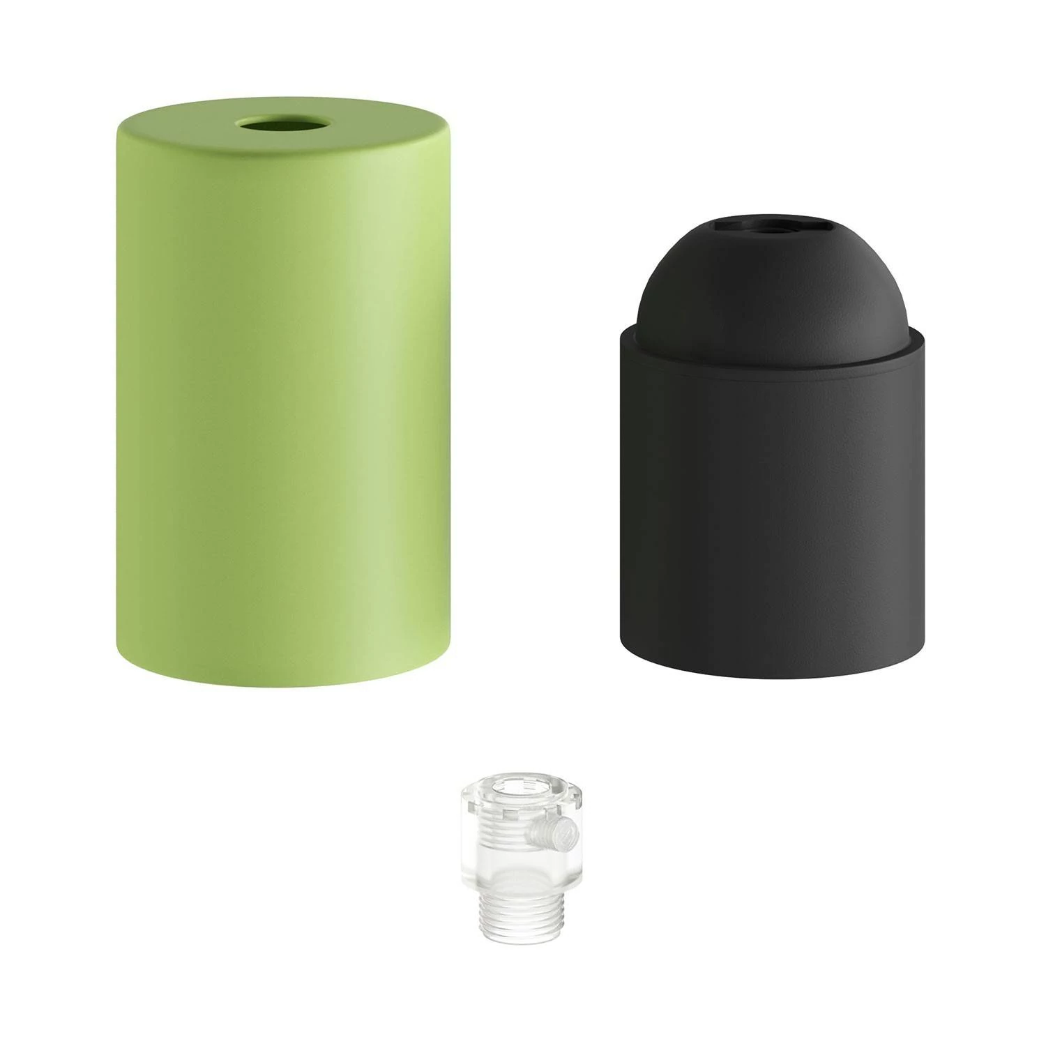 Kit E27 Pastell Lampenfassung aus Metall mit verdeckter Zugentlastung