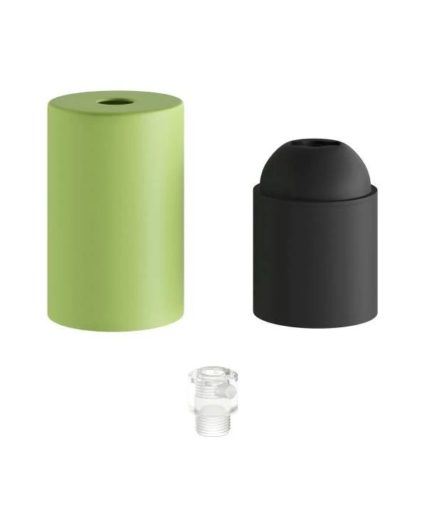 Kit E27 Pastell Lampenfassung aus Metall mit verdeckter Zugentlastung