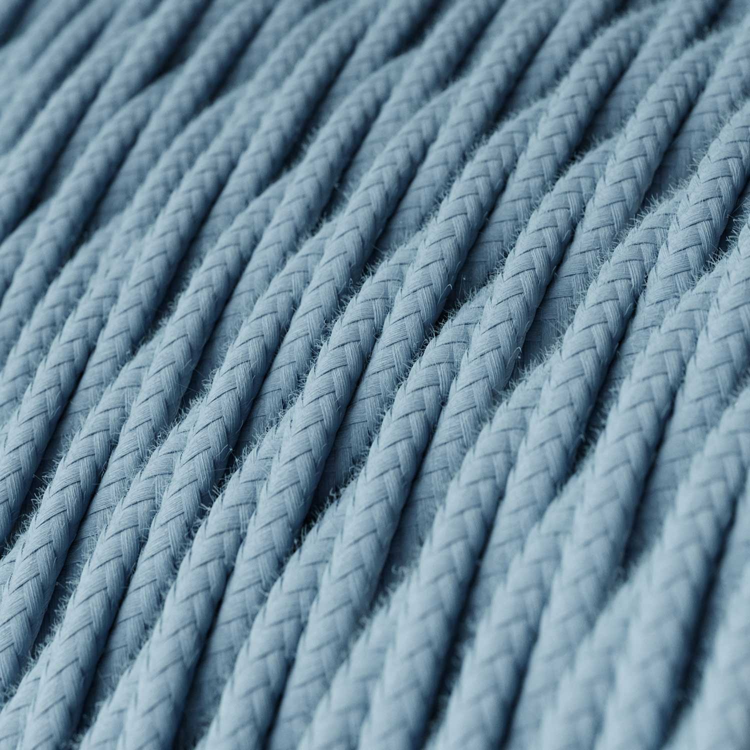 Textilkabel, ozeanblau, aus Baumwolle - Das Original von Creative-Cables - TC53 geflochten 2x0.75mm / 3x0.75mm