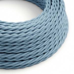 Textilkabel, ozeanblau, aus Baumwolle - Das Original von Creative-Cables - TC53 geflochten 2x0.75mm / 3x0.75mm