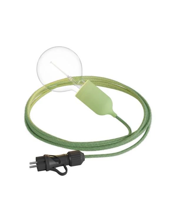 Snake Eiva Pastel, tragbare Außenleuchte, 5m Textilkabel, wasserdichte IP65 Lampenfassung und Stecker