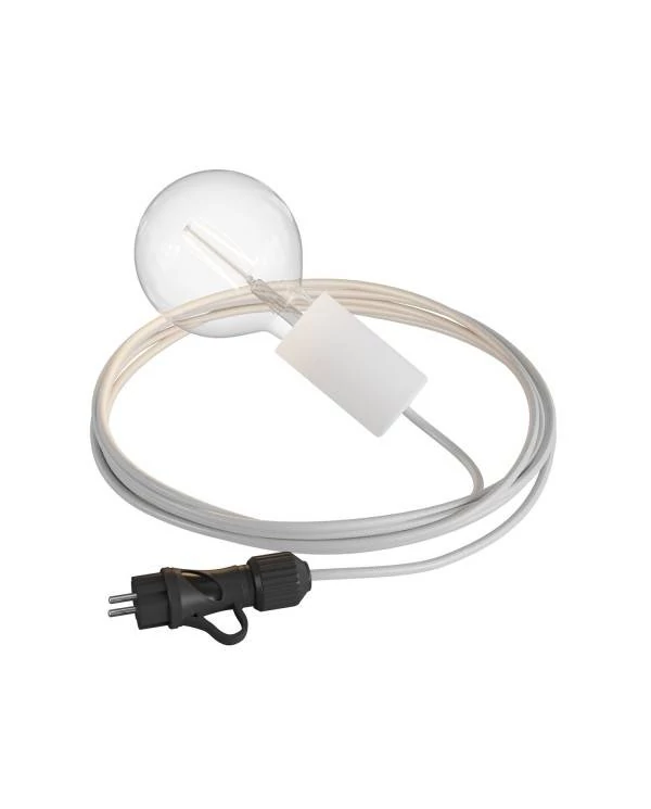 Snake Eiva Elegant, tragbare Außenleuchte, 5m Textilkabel, wasserdichte IP65 Lampenfassung und Stecker