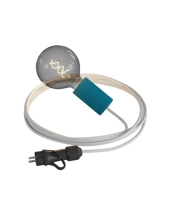 Snake Eiva Elegant, tragbare Außenleuchte, 5m Textilkabel, wasserdichte IP65 Lampenfassung und Stecker