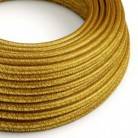 Textilkabel, goldfarben glänzend, mit Glitzer-Effekt - Das Original von Creative-Cables - RL05 rund 2x0,75mm / 3x0,75mm