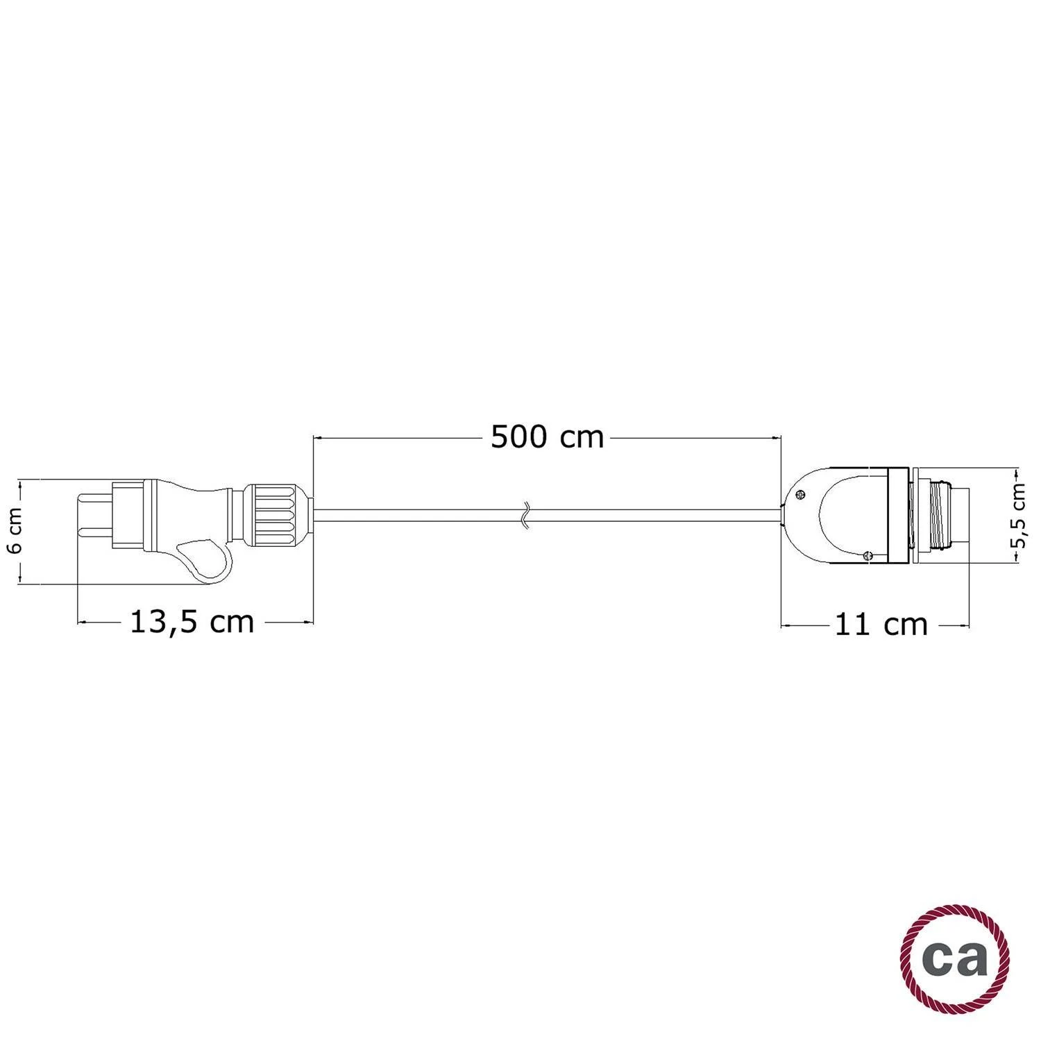 Snake Eiva, tragbare Außenleuchte, 5m Textilkabel, wasserdichte IP65 Lampenfassung und Stecker