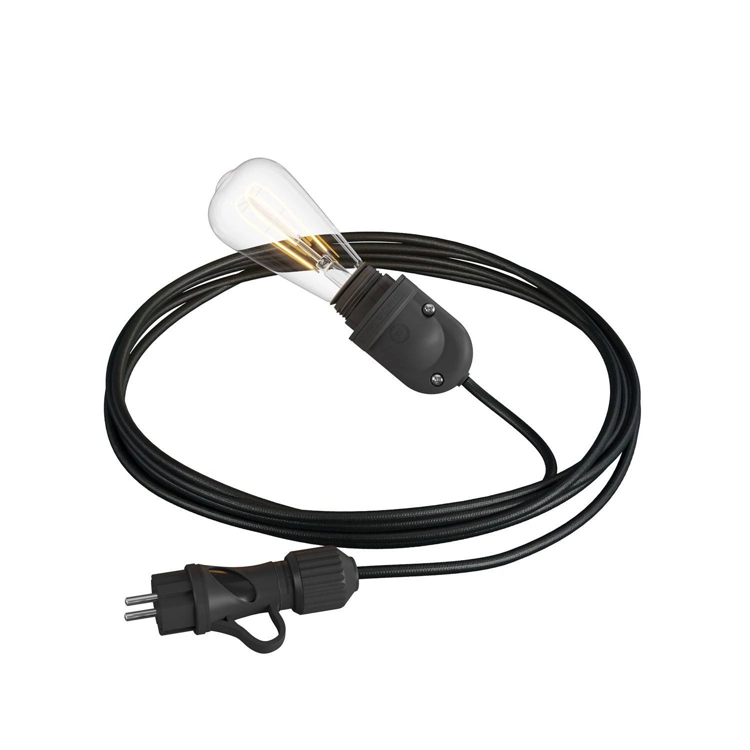 Snake Eiva, tragbare Außenleuchte, 5m Textilkabel, wasserdichte IP65 Lampenfassung und Stecker