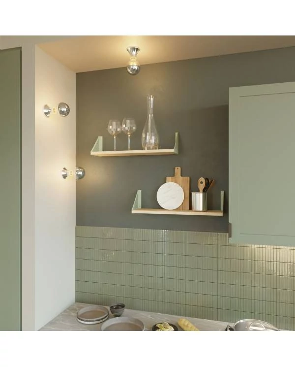 Metallisierte E27 Lampenfassung für Wand- oder Deckenmontage