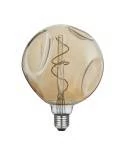 Bumbed LED-Glühbirne Globe G140 Goldfarben, Spiral Filament 5W 250Lm E27 2000K Dimmbar