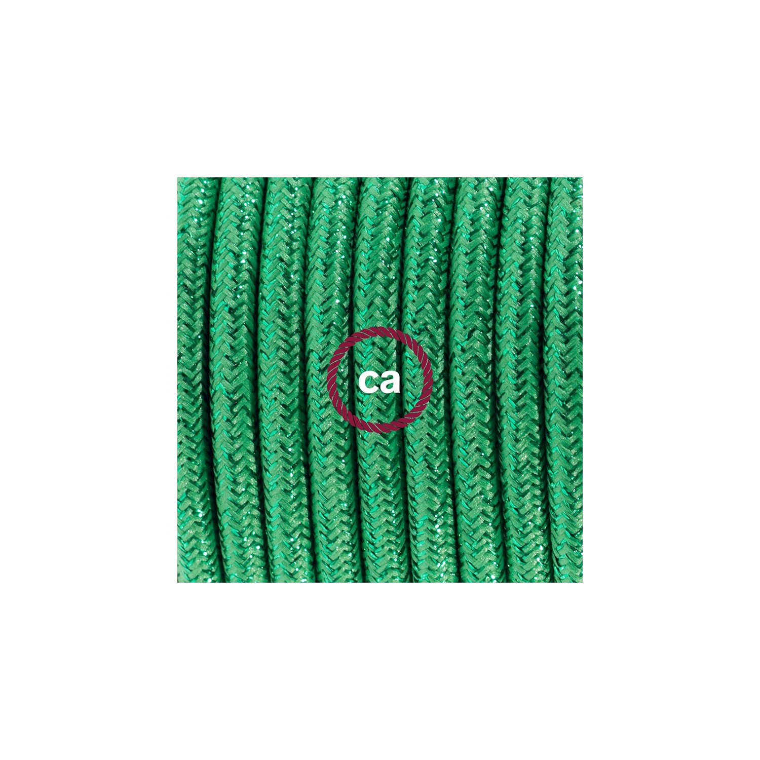 Zuleitung für Tischleuchten RL06 Grün Glitter Seideneffekt 1,80 m. Wählen Sie aus drei Farben bei Schalter und Stecke.