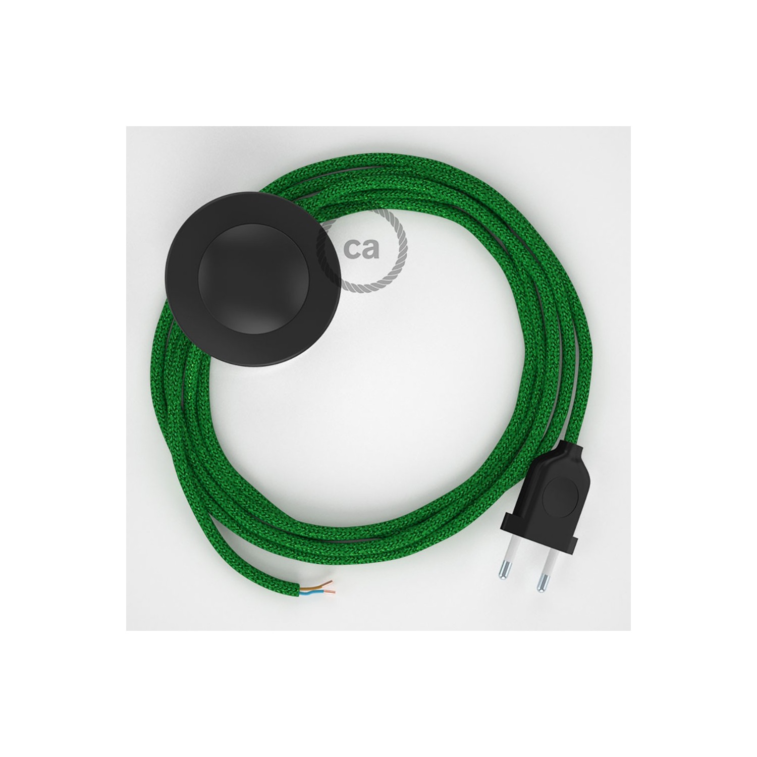 Stehleuchte Anschlussleitung RL06 Grün Geglittert Seideneffekt 3 m. Wählen Sie aus drei Farben bei Schalter und Stecke.