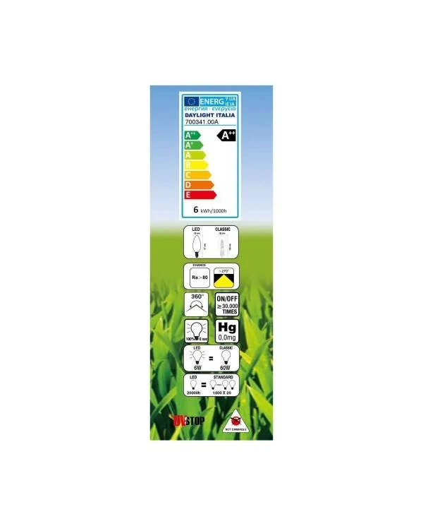 Filament LED-Glühbirne Olive, Milky 6W 806Lm E14 2700K