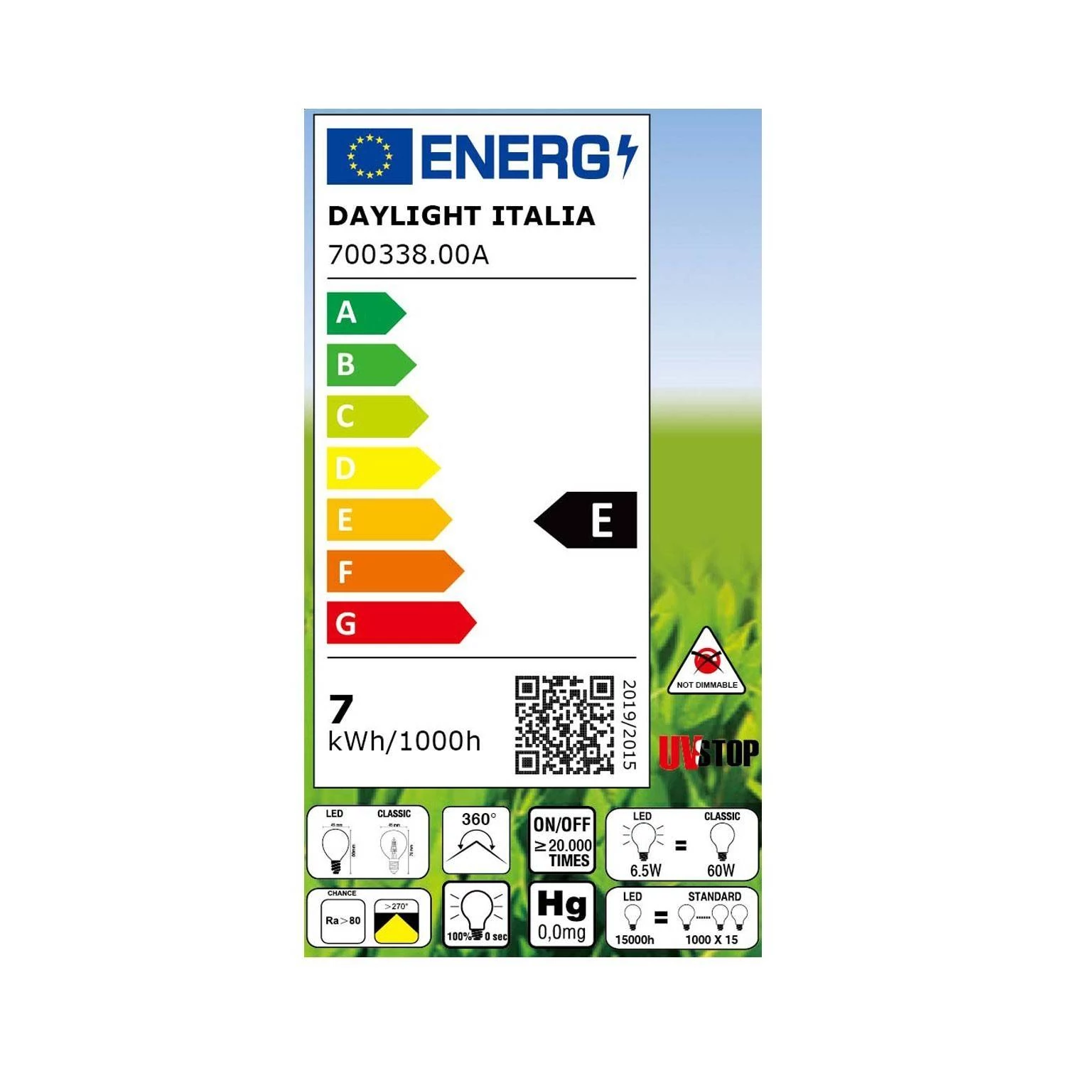 Kugelförmige Filament LED-Glühbirne, Klar 6.5W 806Lm E14 2700K