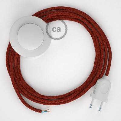Stehleuchte Anschlussleitung RL09 Rot Geglittert Seideneffekt 3 m. Wählen Sie aus drei Farben bei Schalter und Stecke.