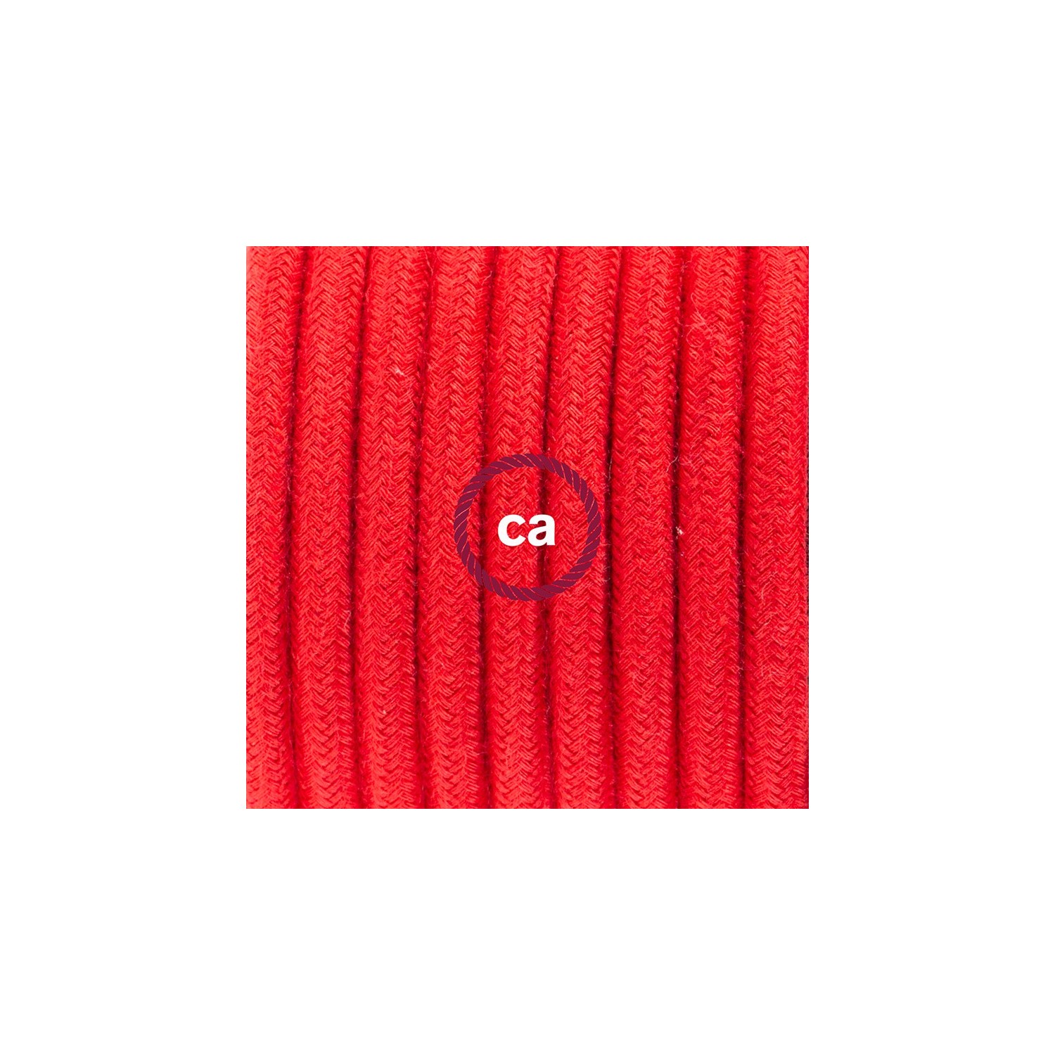 Stehleuchte Anschlussleitung RC35 Feuerrot Baumwolle 3 m. Wählen Sie aus drei Farben bei Schalter und Stecke.