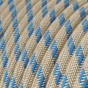 Textilkabel, stewardblau-beige gestreift - Das Original von Creative-Cables - RD55 rund 2x0.75mm / 3x0.75mm