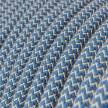 Textilkabel, stewardblau-beige, Zick-Zack - Das Original von Creative-Cables - RD75 rund 2x0.75mm / 3x0.75mm