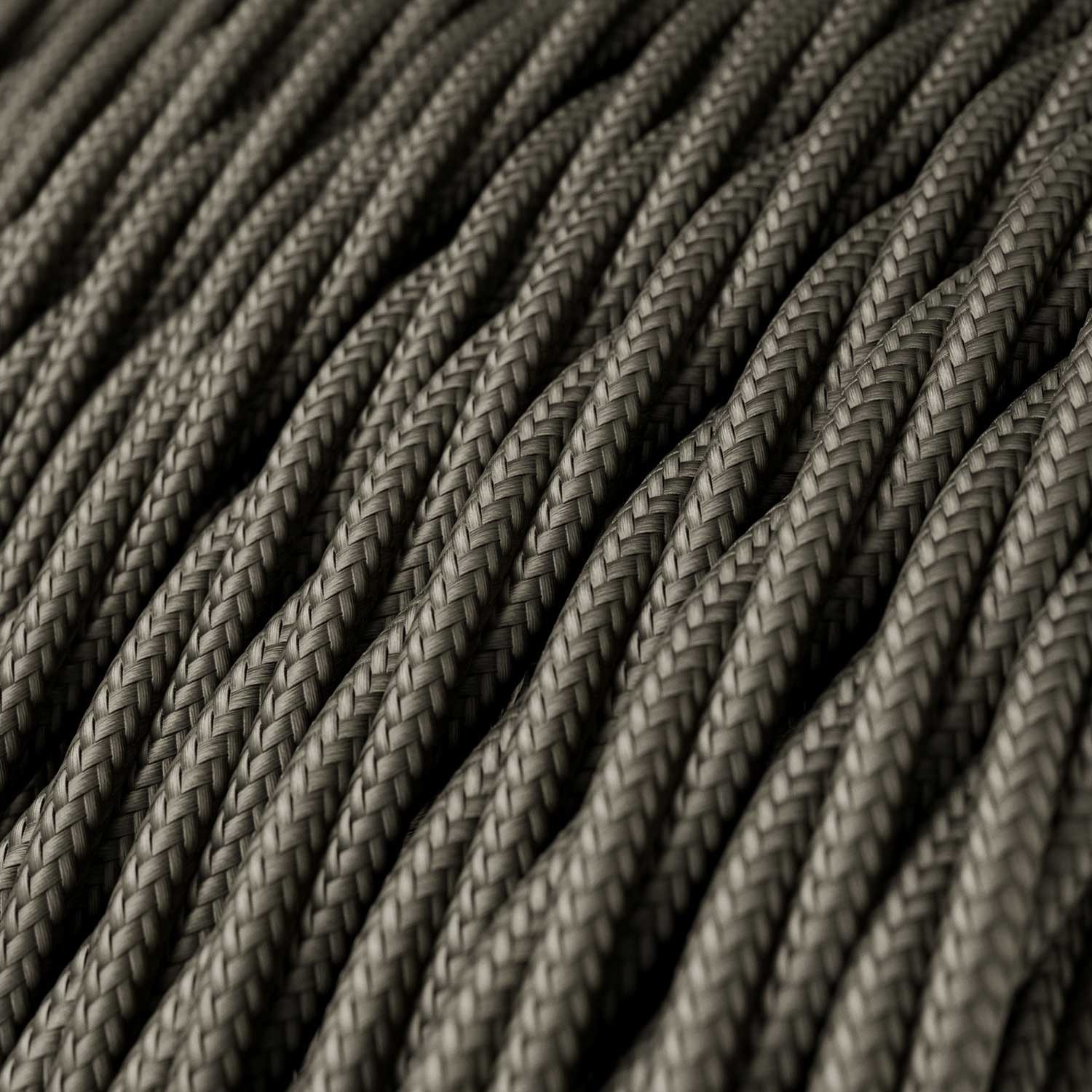 Textilkabel, dunkelgrau gänzend - Das Original von Creative-Cables - TM26 geflochten 2x0.75mm / 3x0.75mm