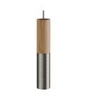 Tub-E14, Rohr aus Holz und Metall für Strahler mit E14 Lampenfassung mit Doppelklemmring