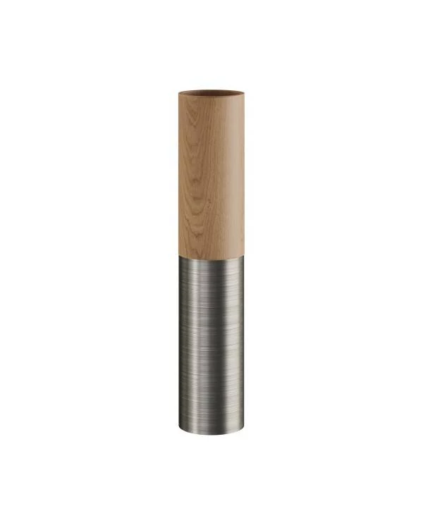 Tub-E14, Rohr aus Holz und Metall für Strahler mit E14 Lampenfassung mit Doppelklemmring