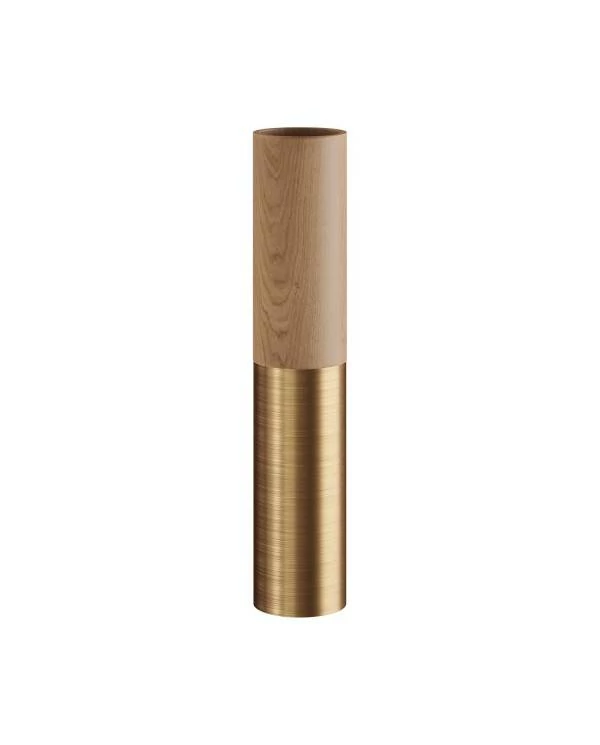 Tub-E14, Rohr aus Holz und Metall für Strahler mit E14 Lampenfassung mit Doppelklemmring