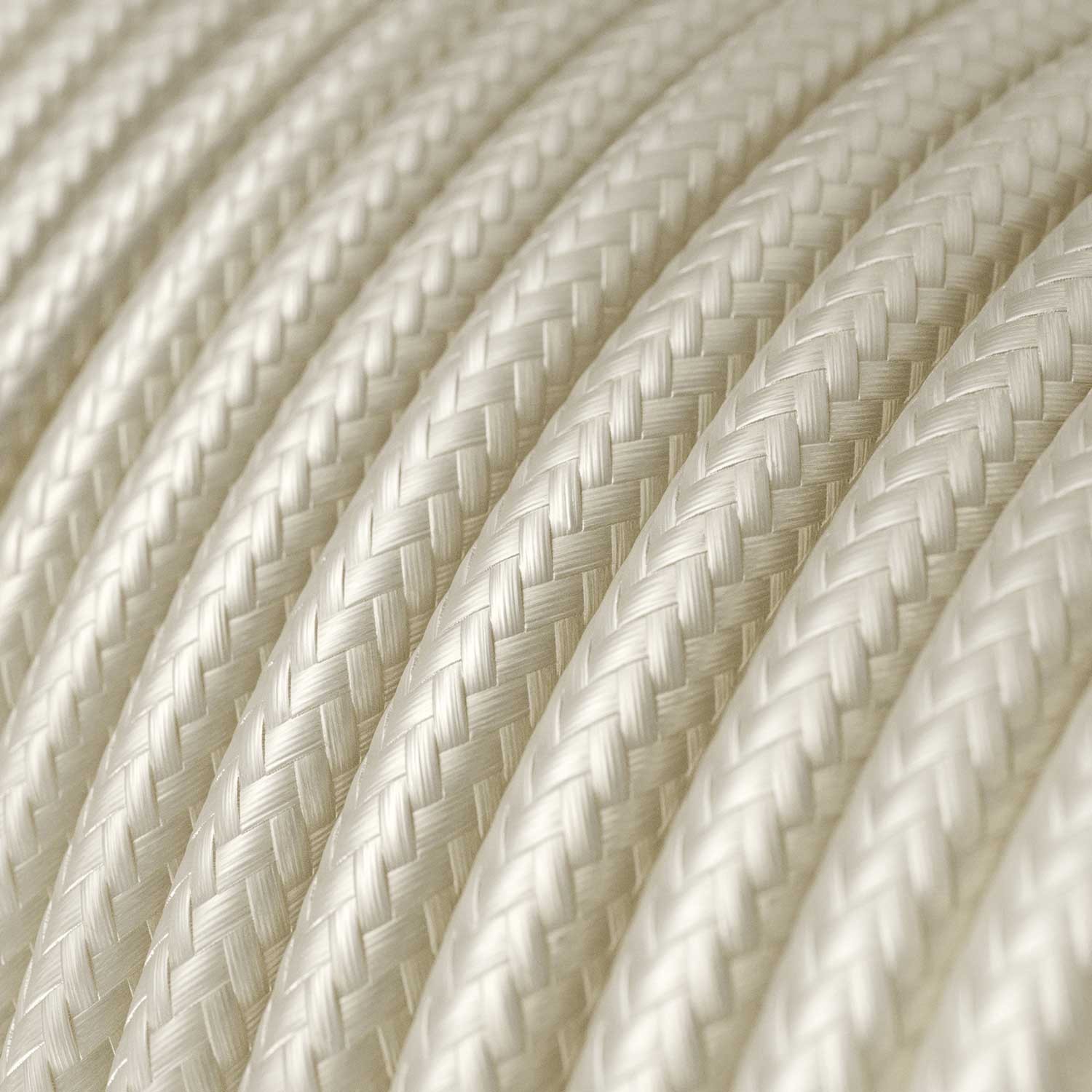 Textilkabel, perlweiß glänzend - Das Original von Creative-Cables - RM00 rund 2x0,75mm / 3x0,75mm