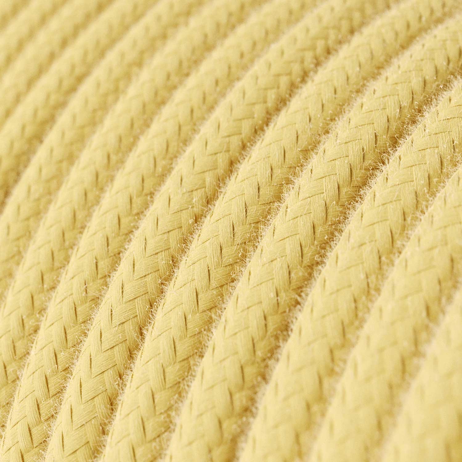 Textilkabel, pastellgelb, aus Baumwolle - Das Original von Creative-Cables - RC10 rund 2x0.75mm / 3x0.75mm