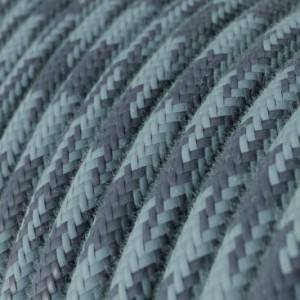 Textilkabel, grau-blau Hahnentrittmuster, aus Baumwolle - Das Original von Creative-Cables - RP25 rund 2x0.75mm / 3x0.75mm