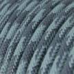 Textilkabel, grau-blau Hahnentrittmuster, aus Baumwolle - Das Original von Creative-Cables - RP25 rund 2x0.75mm / 3x0.75mm